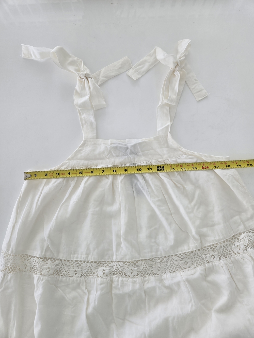 Lulu's White Tie-Shoulder Lace-Trim Maxi Dress Size S New - Picture 13 of 16